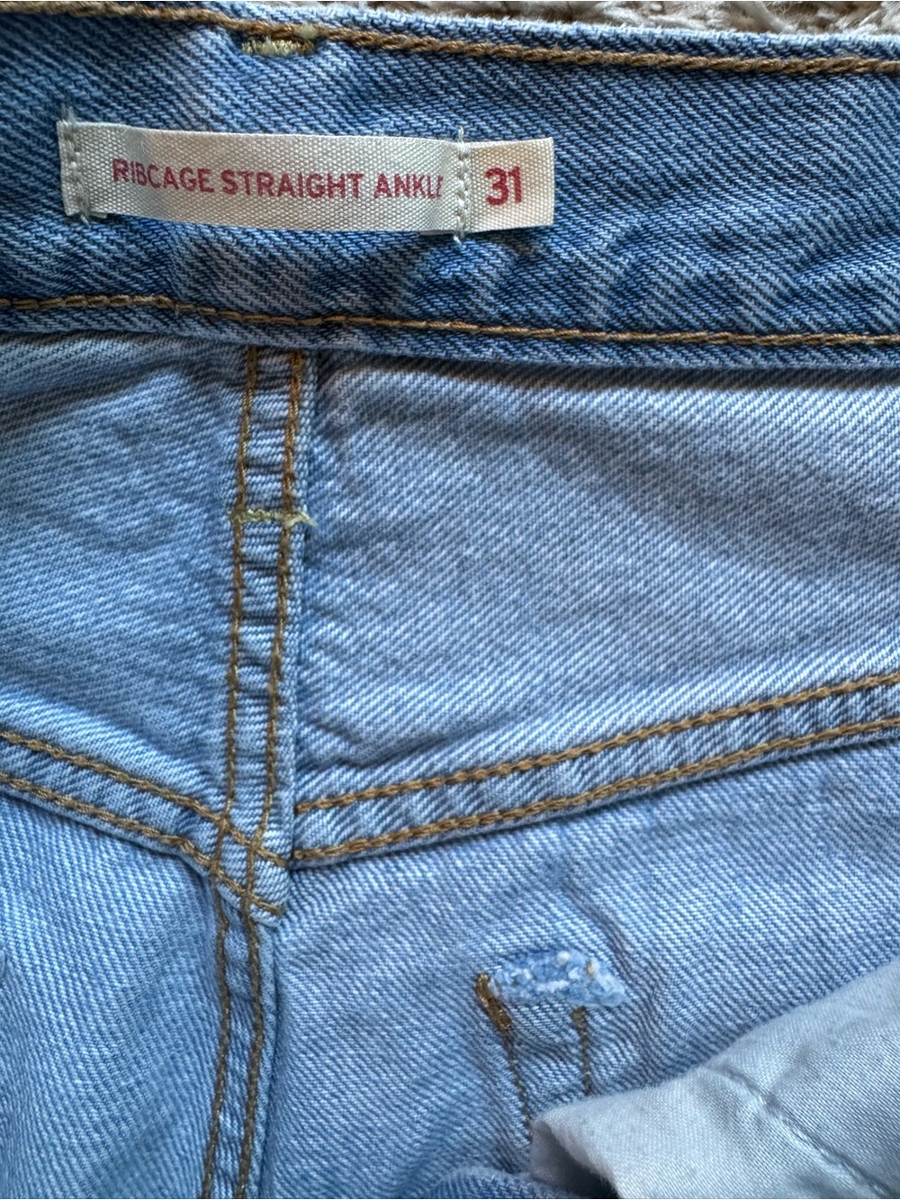 Light Blue Pinstripe Straight-Leg Levi’s. - Picture 6 of 11